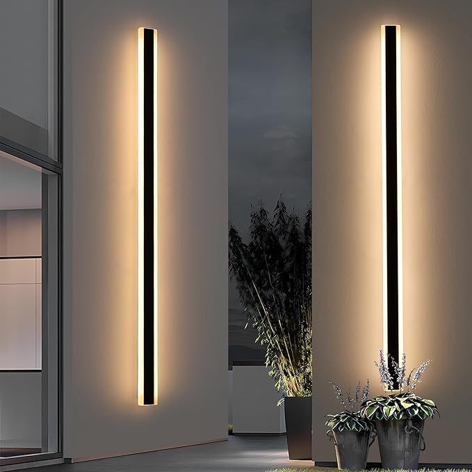 Mikeru 2Pack 71inch Long LED Wall Light Fixtures, 3000K Modern Outdoor Lights Exterior for House Ip65 Waterproof Rust Outdoor Light Fixtures Hardwire Wall Mount Exterior Lighting for Shop,Garage