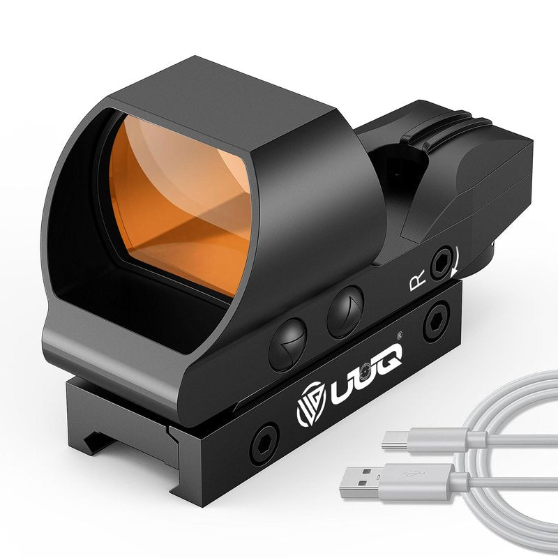 UUQ Rechargeable Reflex Sight,1x28x40mm Red Dot Optic with Charging Port,Multiple reticles,Compatible with Picatinny Rails,Supports Co-Witness