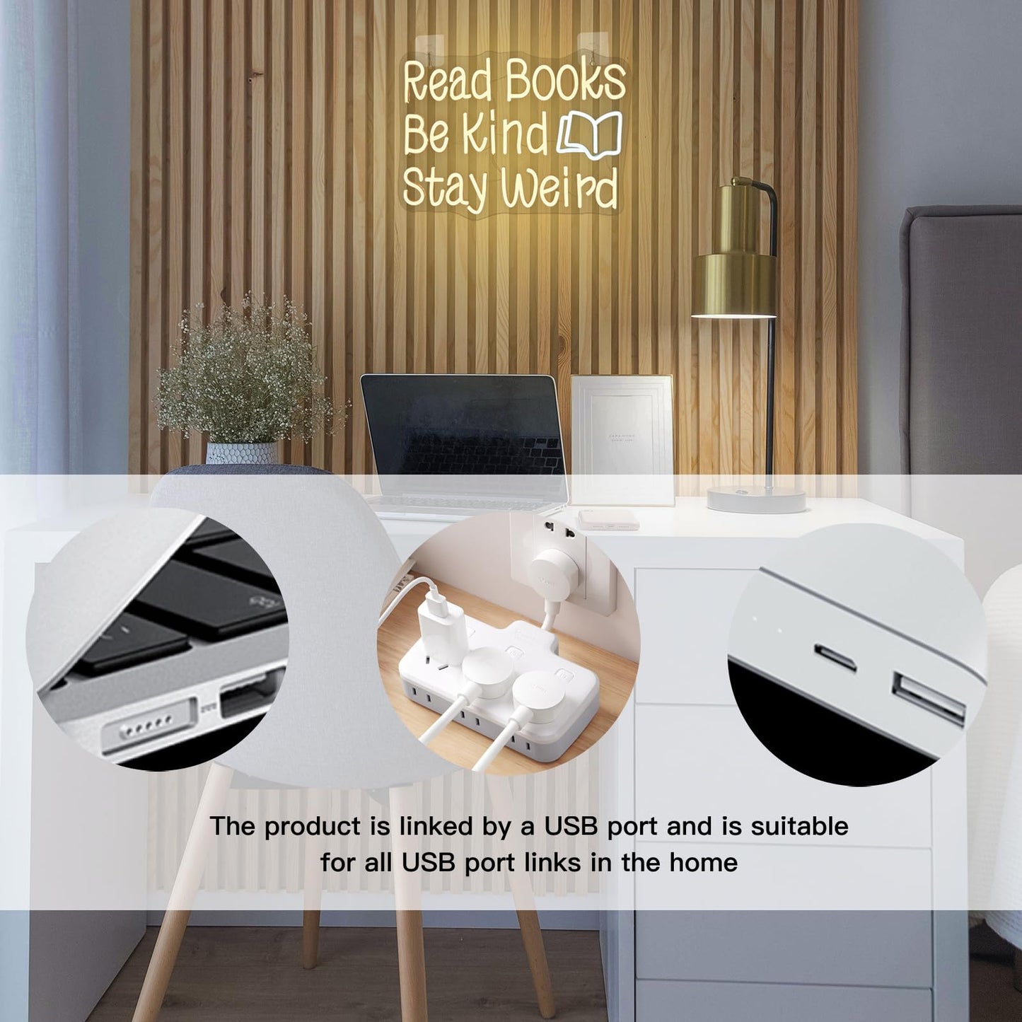 WLHOPE Read Books Be Kind Neon Sign Neon Signs for Wall Decor Dimmable Read Books Neon Lights LED Sign for Book Lovers Gifts Bedroom Bookstore Reading Room Library Study Room Decoration