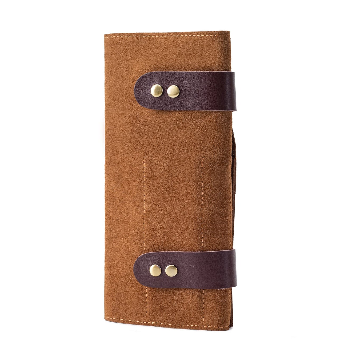 Hair Stylist Scissor Holder Pouch Cases for Hairdressers, Real Leather Scissor Roll Up Bag, Salon Tools Organizer for Barber Hairdresser (V-001-Brown)