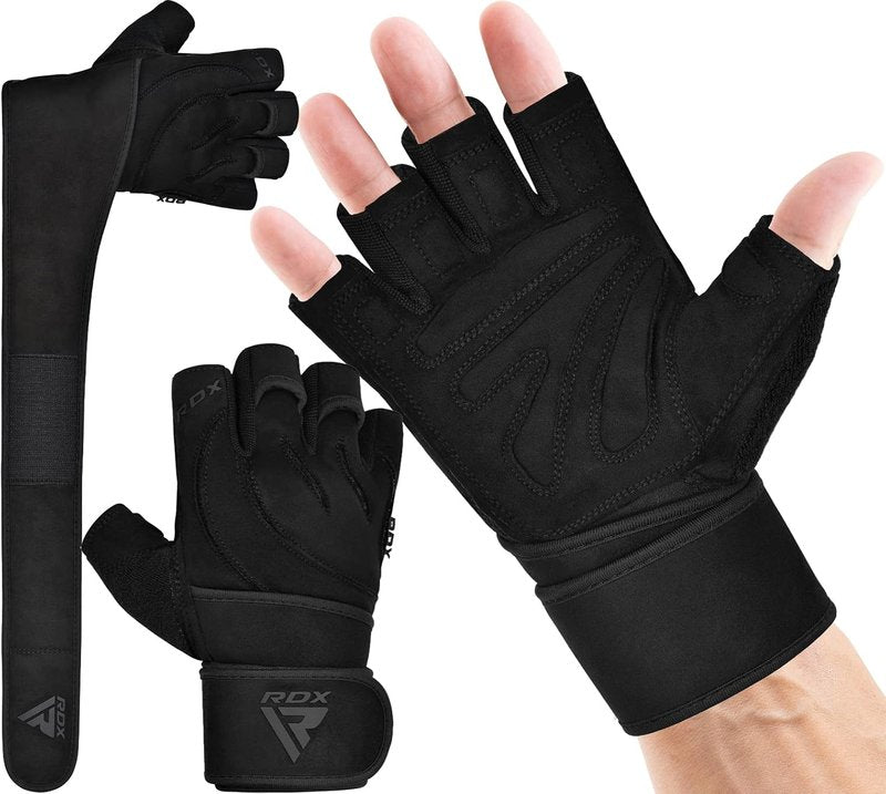 RDX Weight Lifting Gloves - Wrist Support & Anti-Slip Palm for Fitness Training | 50 CM Straps, Breathable Design