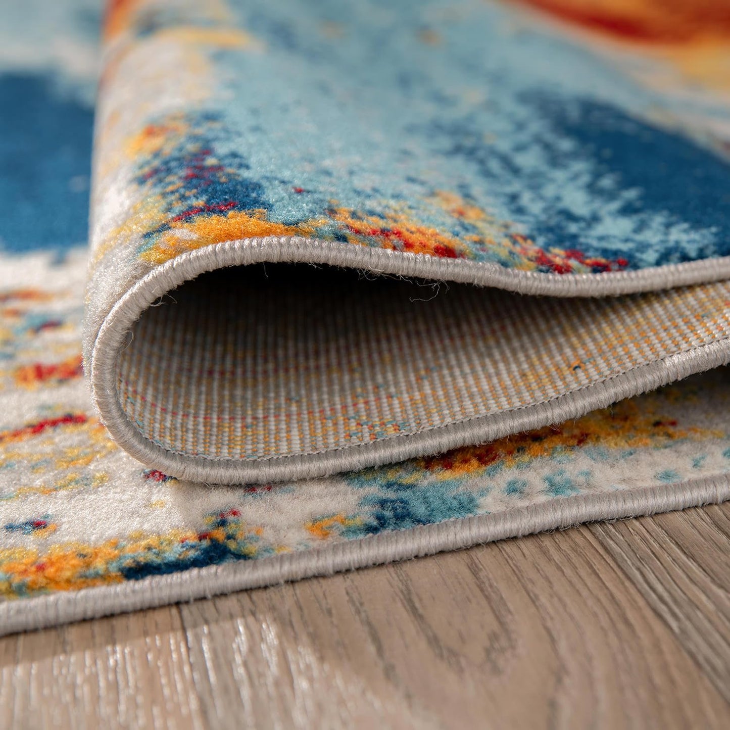 Rugshop Sky Collection Abstract Area Rug, Carpet with Jute Backing for Office or Small Living Space, 3'3" x 5'