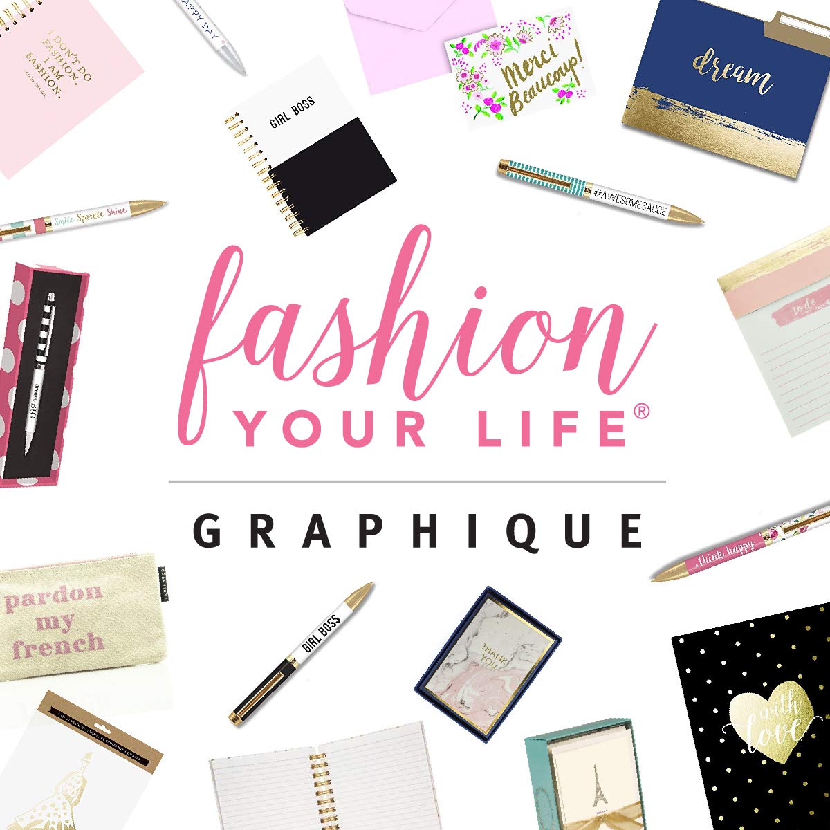 Graphique Large Notepad, Brush Strokes – 6" x 8", Cute Notepad with 150 Tear-Off Sheets, Features the Word “Notes” on Every Page – Perfect for Note Taking, List Making, and More
