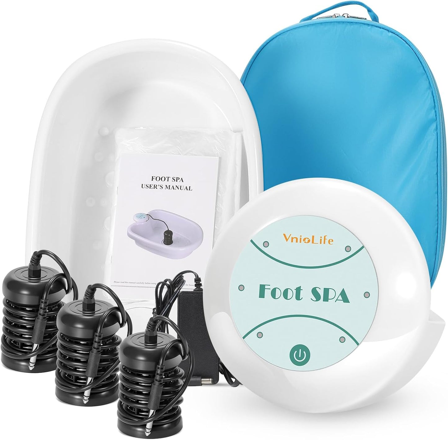 Ionic Foot Bath Detox Machine, Ion Foot Detox Spa for Home Use Beauty Salon Beauty SPA Club with 100 Liners, Zipper Carrying Bag | Detoxifying & Convenient