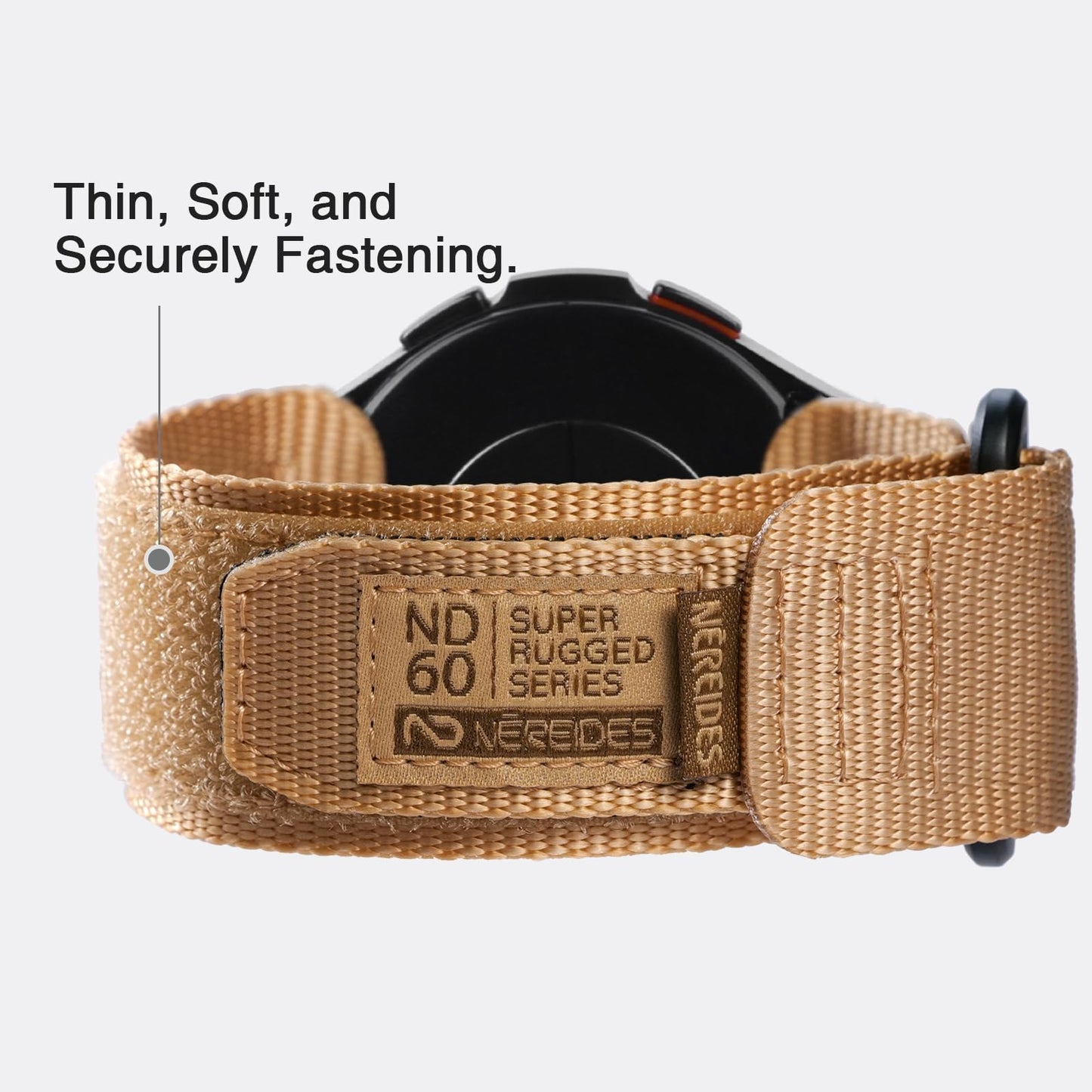 Nereides Band Compatible with Samsung Galaxy Watch 7 6 5 4 40mm 44mm/ Watch 6 4 Classic/Watch 5 Pro/Watch 3 Classic 41mm/Active 2, 20mm Nylon Replacement Sports Strap for Men Women(Light Brown,L)