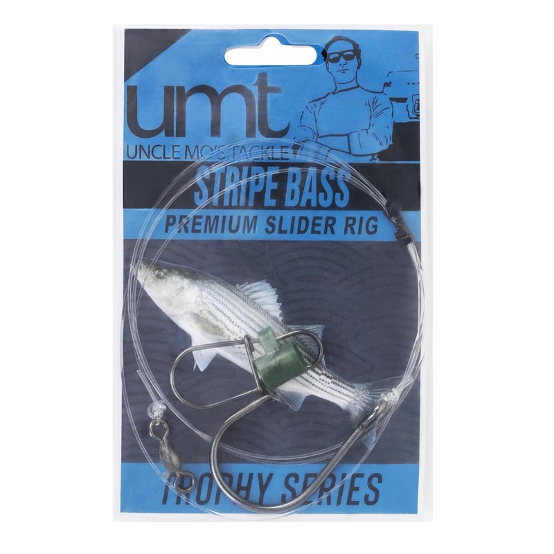 UMT 5 Pack Slider Fishing Rigs 6/0 Inline Circle Hook for Striped Bass - Superior Saltwater Fishing Gear - Robust Slider, 4ft 60lb Monofilament Leader for Surf, Beach & Boat Fishing