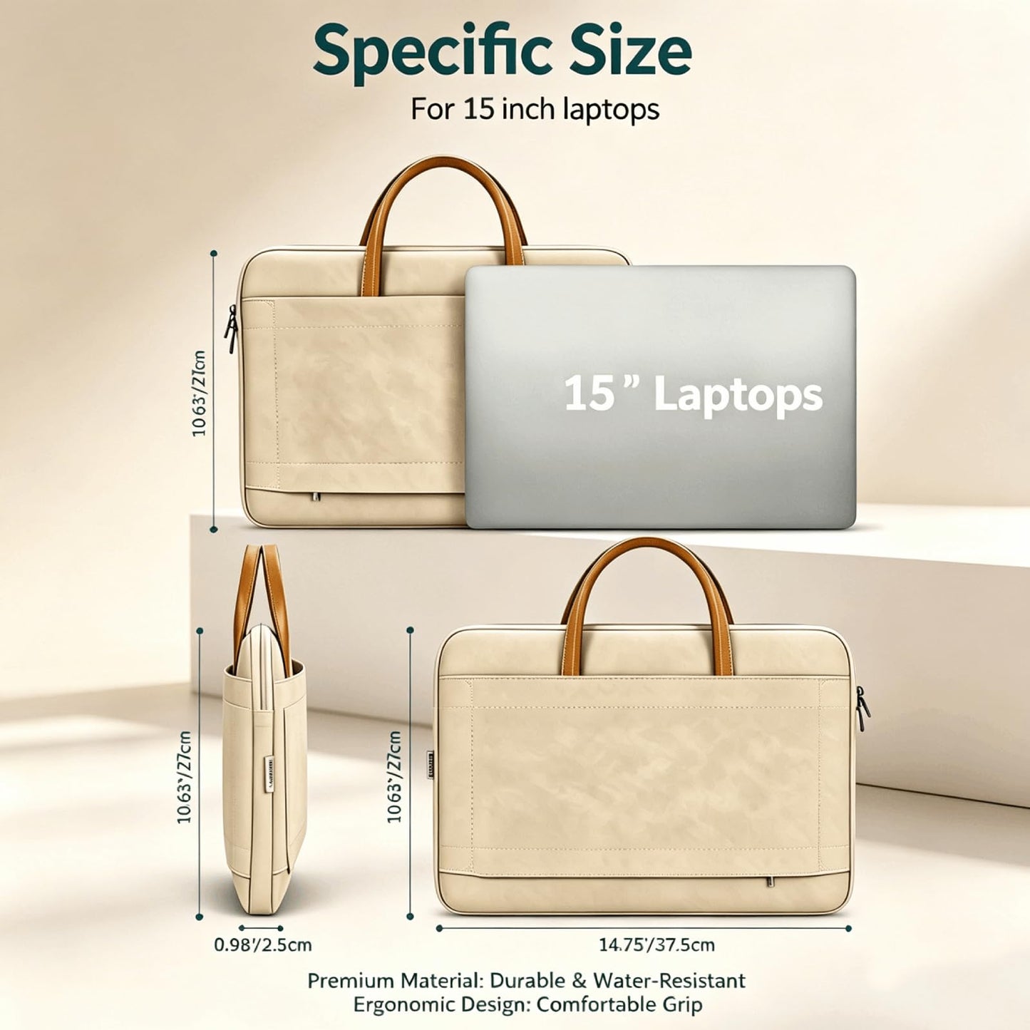 14 15 Inch Laptop Case Sleeve with Handle, Waterproof Laptop Carrying Cover, 360° Shockproof Protective Computer Bag Compatible with 14 15 Inch HP Macbook Lenovo Dell ASUS Acer
