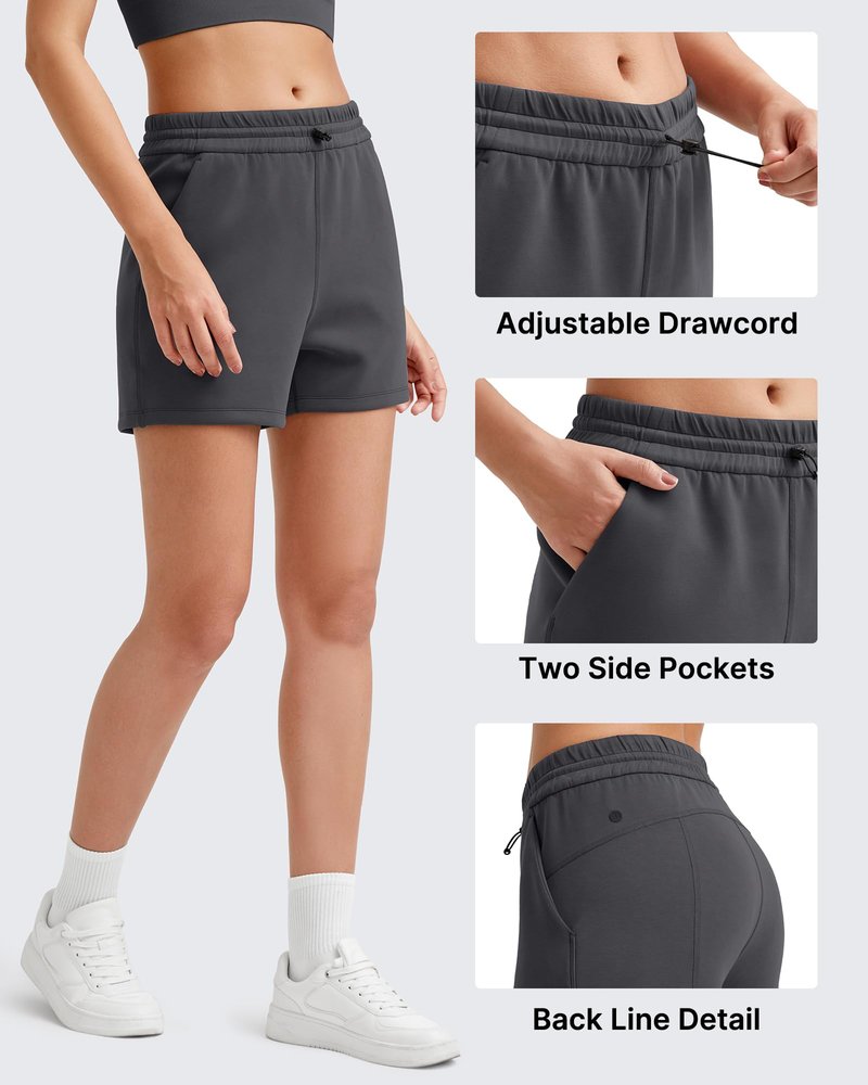 G4Free Women's Athletic Shorts Casual Shorts Relaxed Lounge Shorts with Pockets Stretch Comfy Summer Workout Yoga Sweat Shorts Modal Soft(Dark Grey, XS)