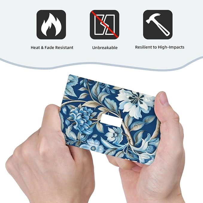 Blue Flowers Branches Leaves Floral Pattern Light Switch Covers 1 Gang Single Toggle Wall Plate Decorative Switchcover Electrical Switchplate for Country Living Decor