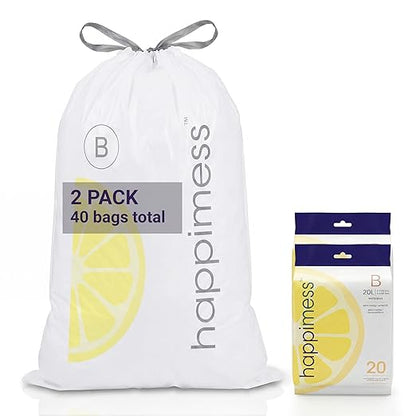 happimess 5.3 Gallon Drawstring Trash Bags, Lemon Scent, Heavy Duty MDPE Liners