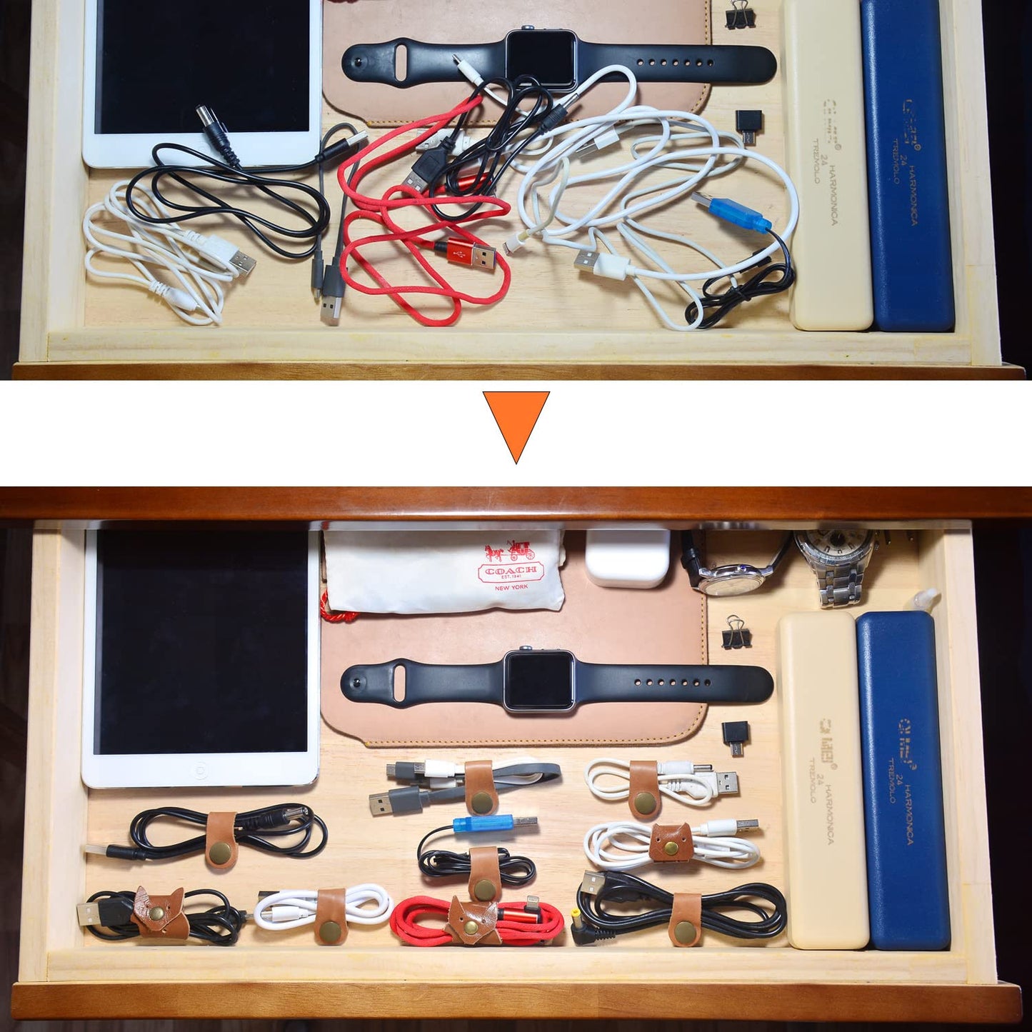 CAILLU Cord Organizer,Cord Keeper,Cable Organizer USB Holder,Cable Management,Cable Straps,Earbud case,wrap Headset Winder,Phone Earphone Clips Ties Stocking Stuffers for Men Gifts