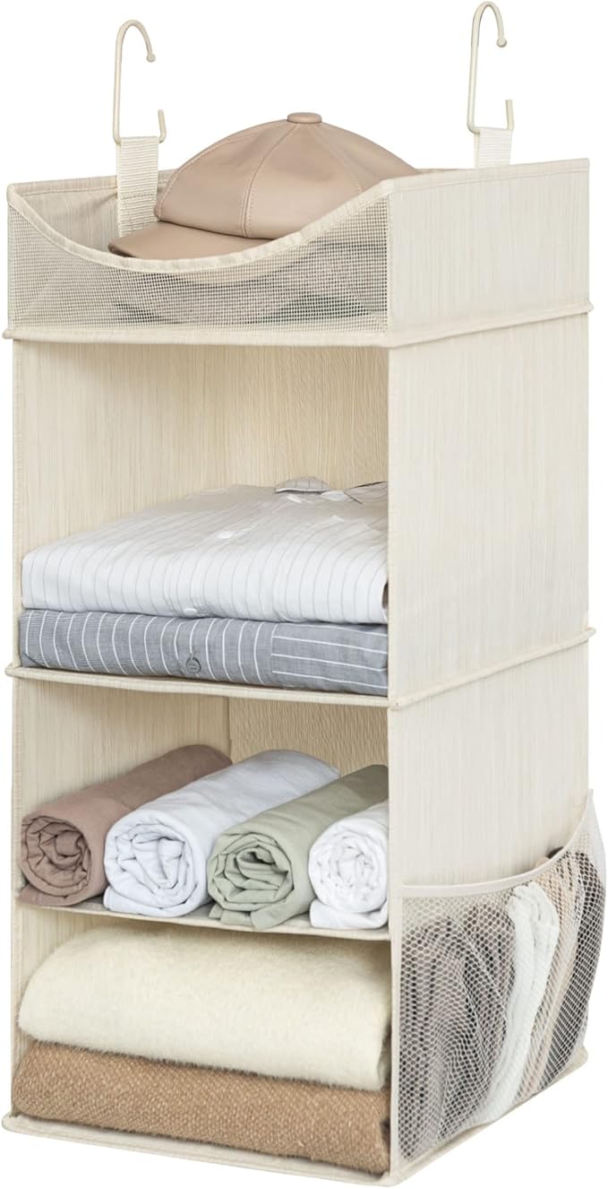 StorageWorks 3-Shelf Hanging Closet Organizer, Adjustable Hanging Closet