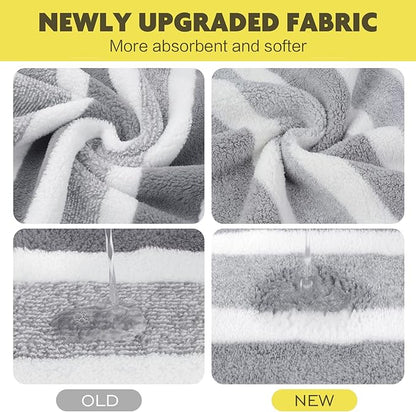 KinHwa Microfiber Hand Towels for Bathroom Soft and Absorbent Face Towels Grey