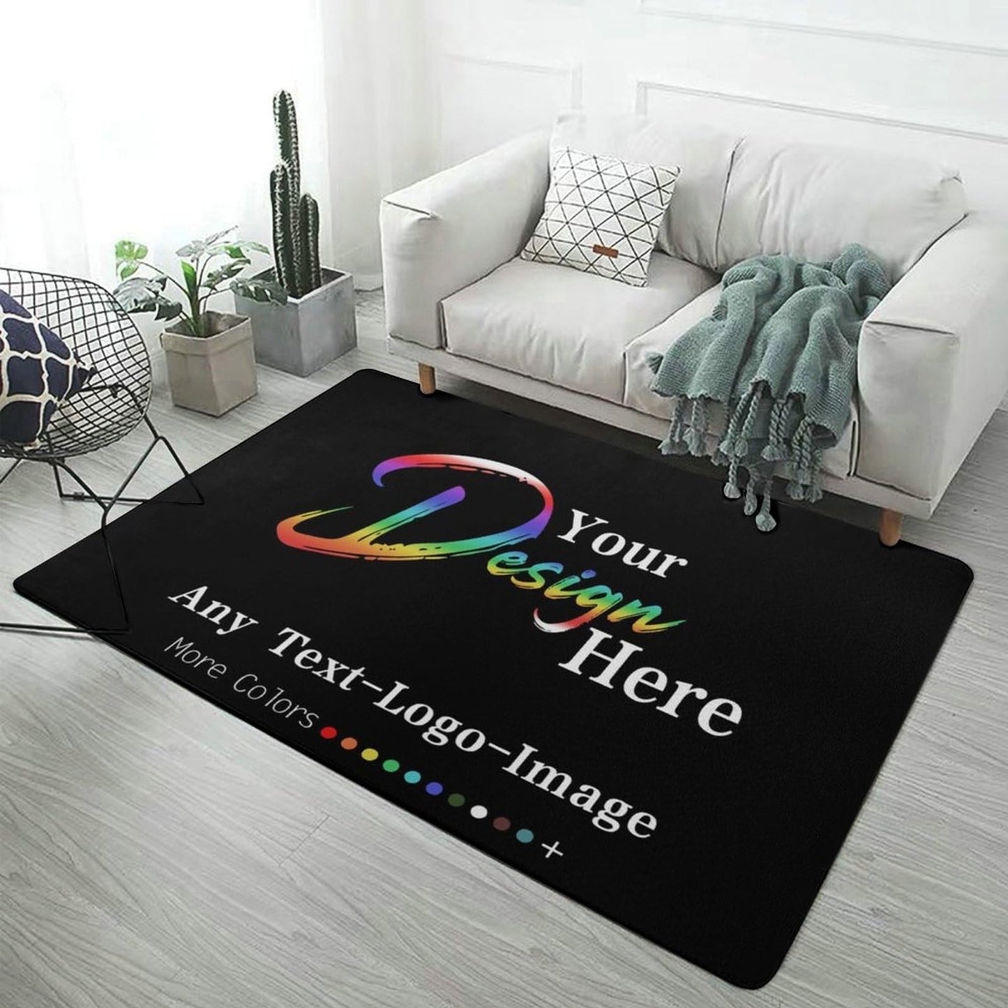 InterestPrint Made in USA Floor Rugs Mat Custom Add Your Logo/Text/Image Here Modern Carpet for Decorative Bedroom Living Room Office Garden Area Rug(Multi Size)