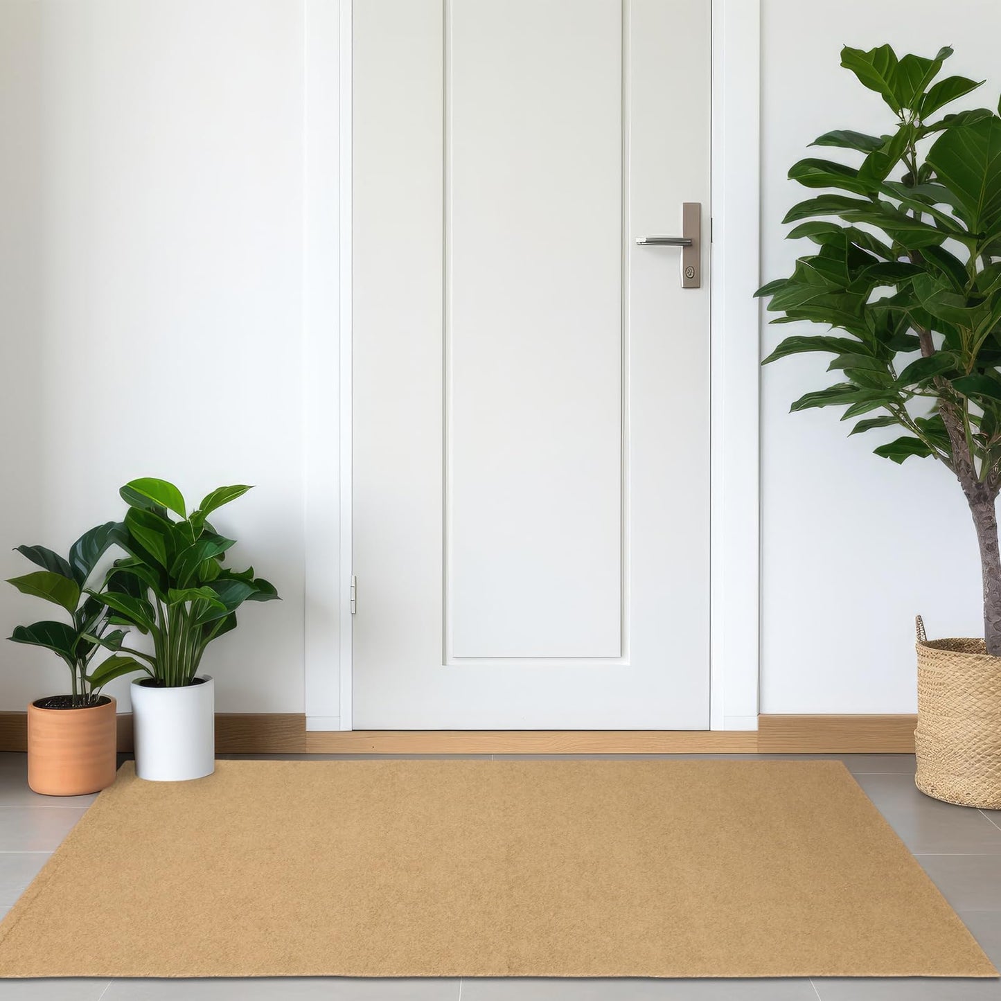 Tinideya 3 Pcs Coir Doormat with Heavy Duty Backing, Blank Welcome Doormat for Outdoor Indoor Entryway - Non-Slip Backing Easy to Clean Front Door Mat for Porch, Mudroom & Garage (35 x 23.6 Inches)