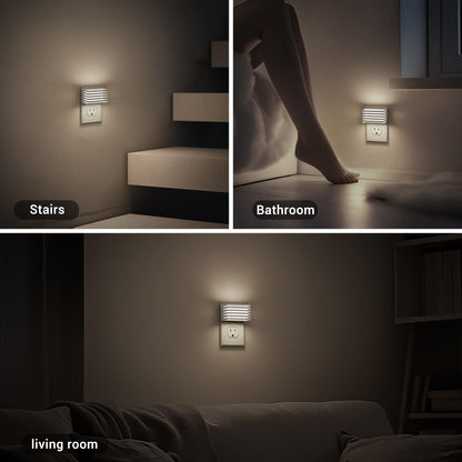 JandCase LED Night Light, [2 Pack] Night Lights Plug into Wall with Dusk to Dawn Sensor, Dimmable Plug in Night Light, Adjustable Brightness, 3000K Soft White Nightlight for Bedroom Bathroom Hallway
