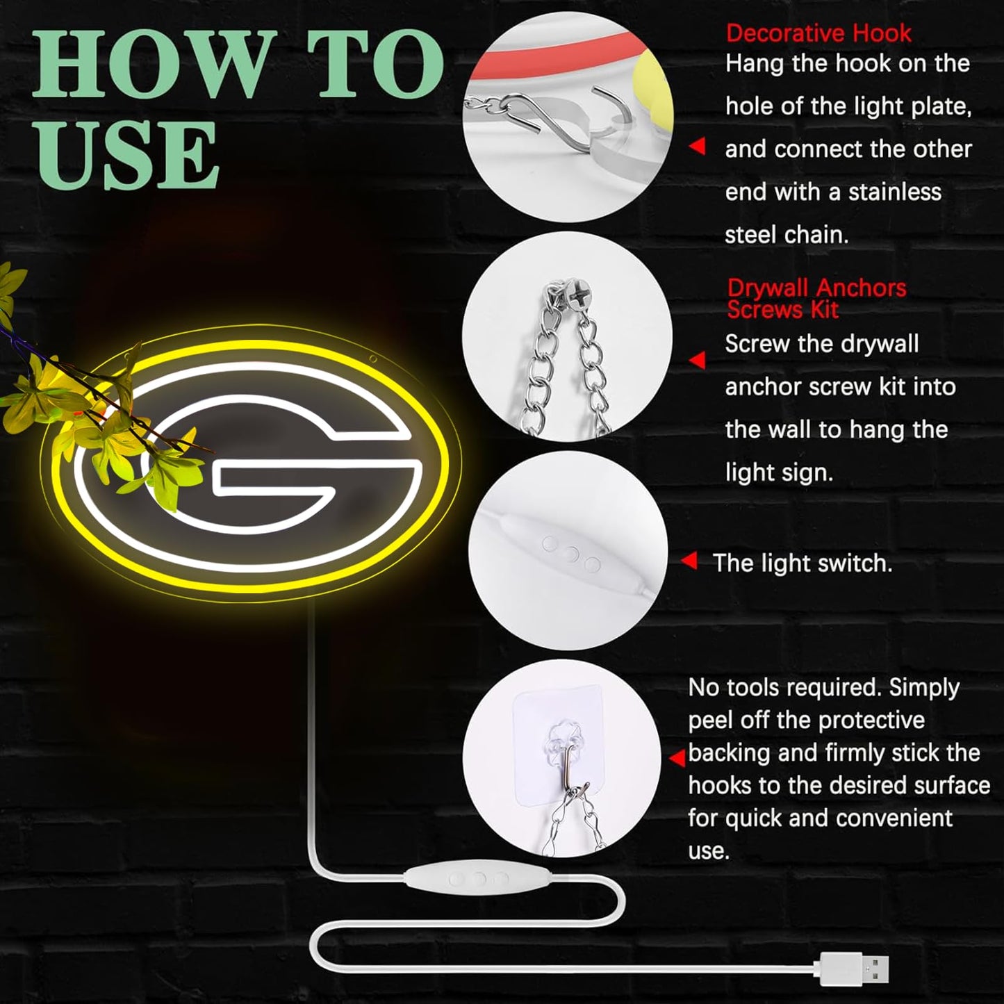BNBIDEN Packers Football Neon Signs Led Sign for Wall Decor Rugby Team Light Up Sign Suitable for Man Cave Office Bar Pub Wall Art Gifts for Teen Boys
