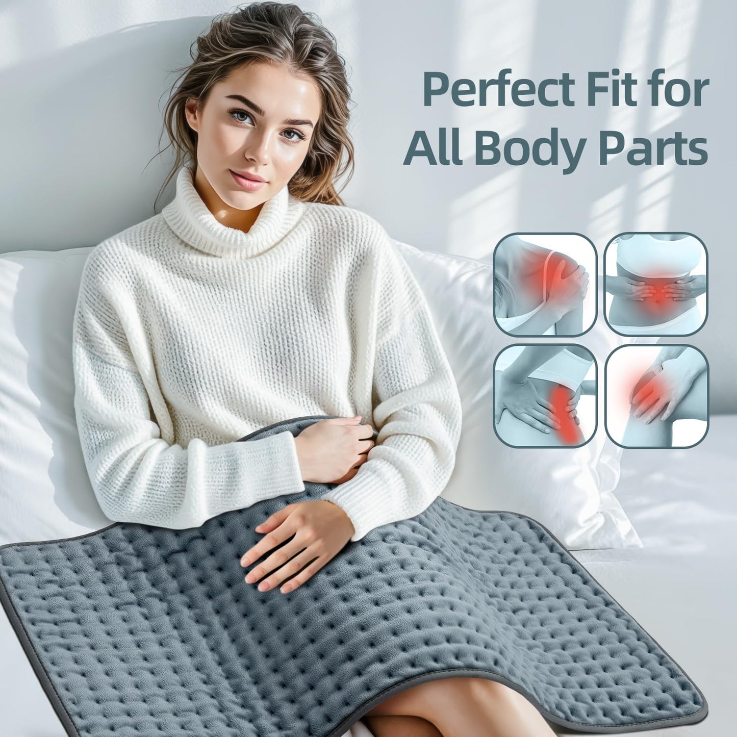 XXXL Heating Pad for Back Pain Relief, Heated Pad for Neck/Shoulders/Legs/Knees/Feet/Cramps, 6 Heat Settings Auto-Off, Heat Pads for Women, Birthday Mothers Day Gifts for Mom Wife Grandma Her, 17"x33"