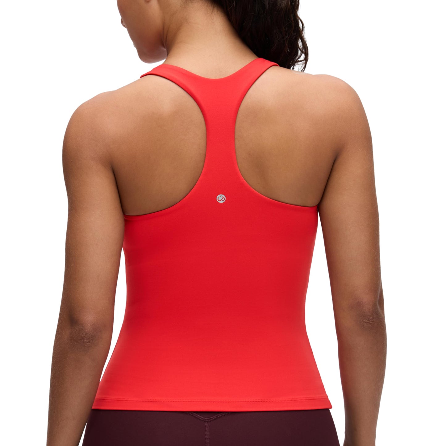 CRZ YOGA Butterluxe Workout Tank Tops for Women Built in Bras Padded - Racerback Athletic Spandex Yoga Camisole Deep Red X-Large