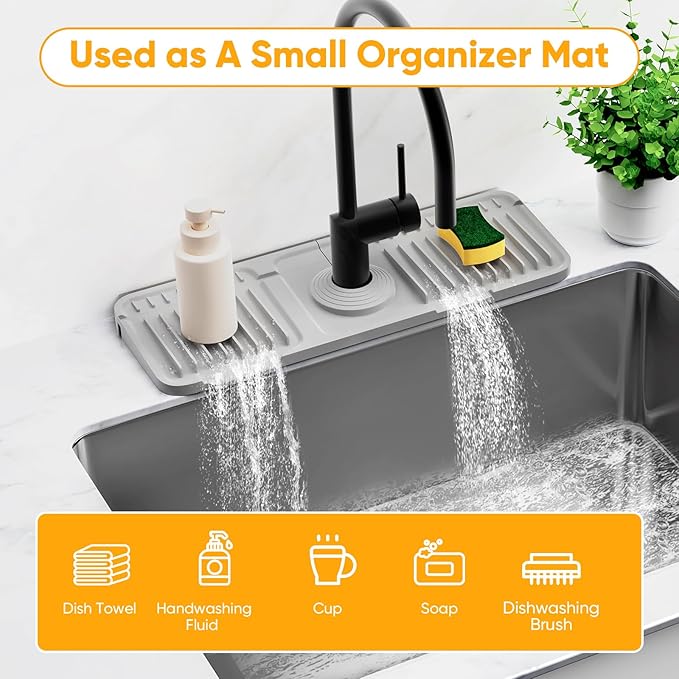 14.6 inch Faucet Mat for Kitchen Sink Splash GuardKitchen Sink Faucet Mat