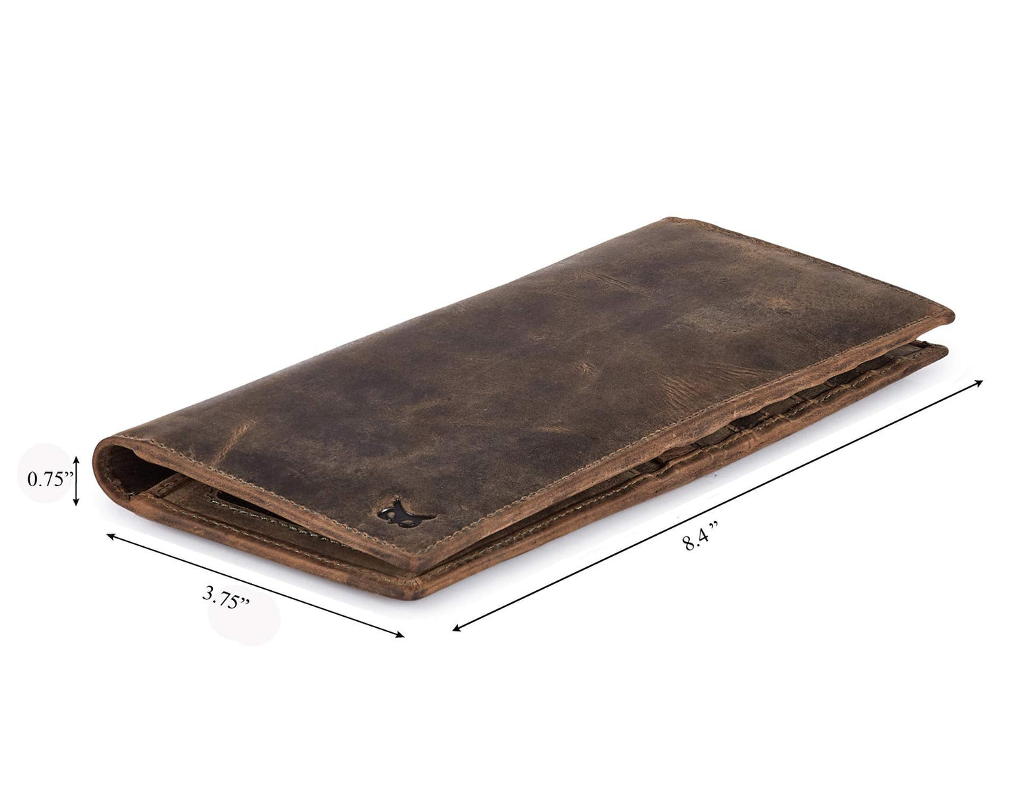 Long Wallet for Men Women Real Leather Bifold RFID Stylish Slim Handmade 2 ID Window Credit Card Holder in Gift Box (Moss Green, Crazy Horse)