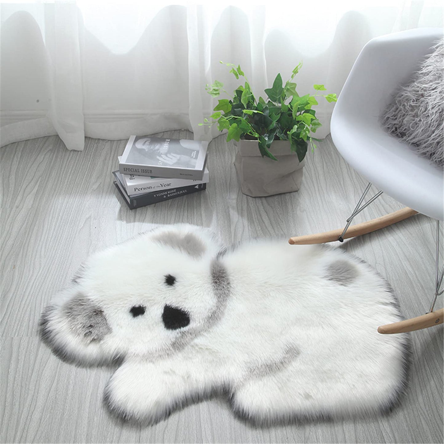 Faux Fur Fluffy Rug Imitation Sheepskin Ultra Soft Area Rugs Silky Shaggy Carpet for Living Room Bedroom Bay Window - Koala,23.6"x35.4"(Koala, Small)