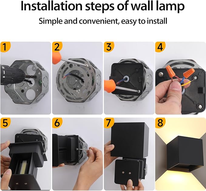 15W Indoor Wall Sconce,Black Wall Sconces Set of Two,3 Color Temperatures Hardwired Up and Down Outdoor Lights,4.33 Inch Interior/Exterior Wall Lights for Living Room Bedroom Hallway Porch Yard 2 Pack