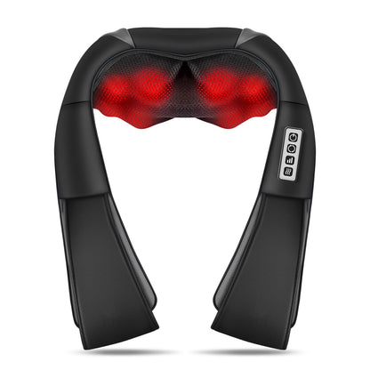 Neck Back Massager, Shiatsu Neck and Shoulder Massager with Heat, 3D Deep Tissue Kneading Massager Electric Massager for Shoulder, Back, Leg Muscle Pain Relief, Home & Office Use (Black)
