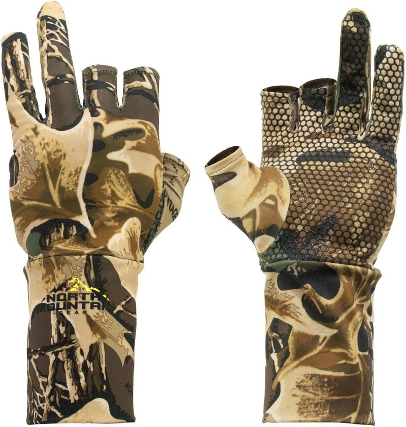 Camouflage Hunting Gloves for Men - Lightweight Fingerless Glove Liner | North Mountain Gear
