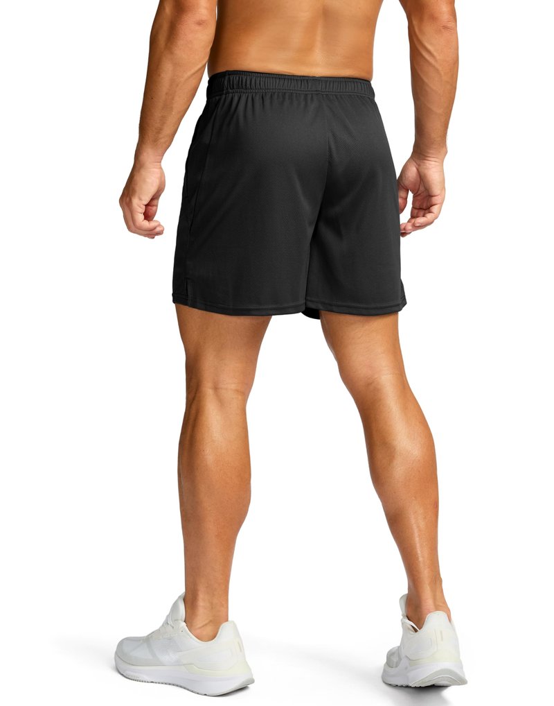 G Gradual Men's 5" Workout Running Shorts Quick Dry Lightweight Gym Shorts with Zip Pockets(Black,L5_L)