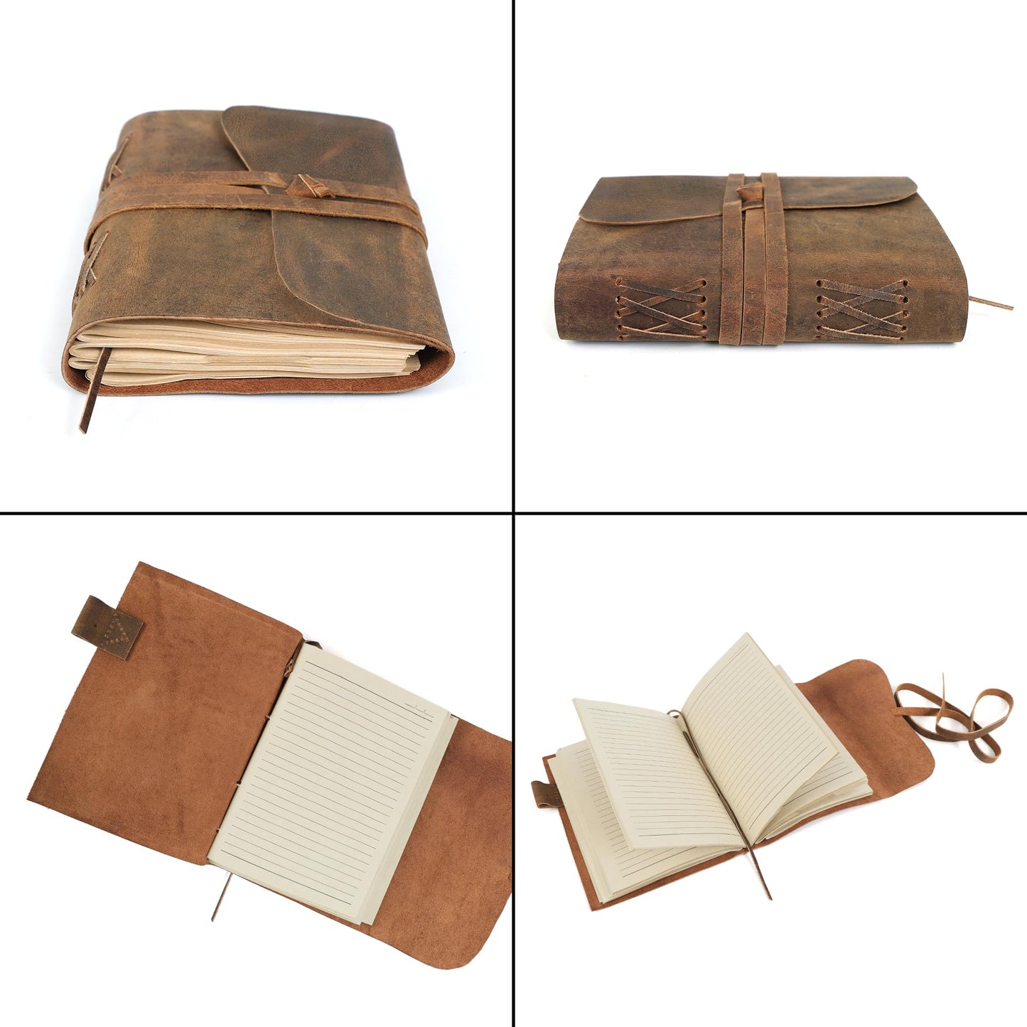 ELIZO Leather Journal Notebook Leather Bound Journal for Men Lined Writing Journals for Women, Small Travel Journal Diary (5x7)