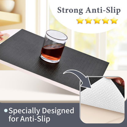 Shelf Liners for Kitchen Cabinets 12in x 20FT Non Adhesive Drawer Liner Gray Quatrefoil Thickened Shelf Liner Paper Strong Non-Slip Easy to Clean for Tool Box Refrigerator with Knife and Tape Measure