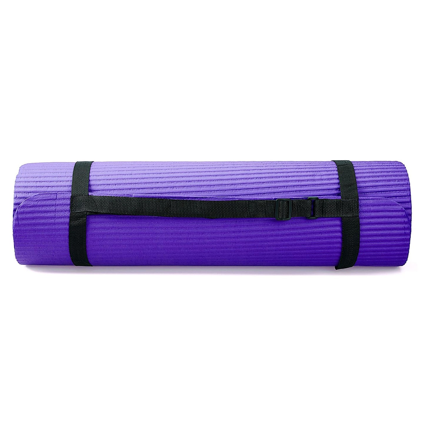 BalanceFrom GoYoga 7-Piece Set - Include Yoga Mat with Carrying Strap, 2 Yoga Blocks, Hand Towel and Knee Pad (Purple, 1/2"-Thick Mat)