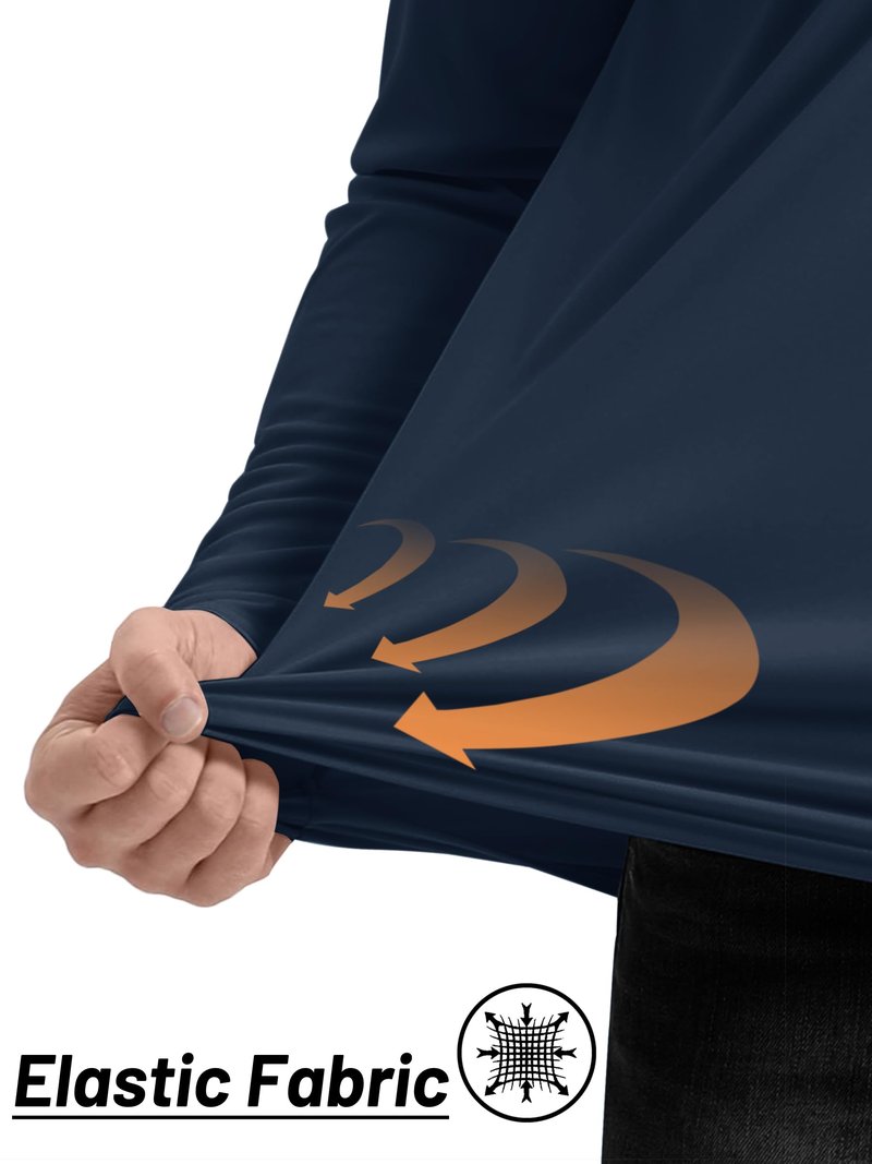 TACVASEN Men's Athletic Shirts Long Sleeve 1/4 Zip Pullover UV Sun Protection Shirts for Rash Guard Dry Fit T-Shirts Navy