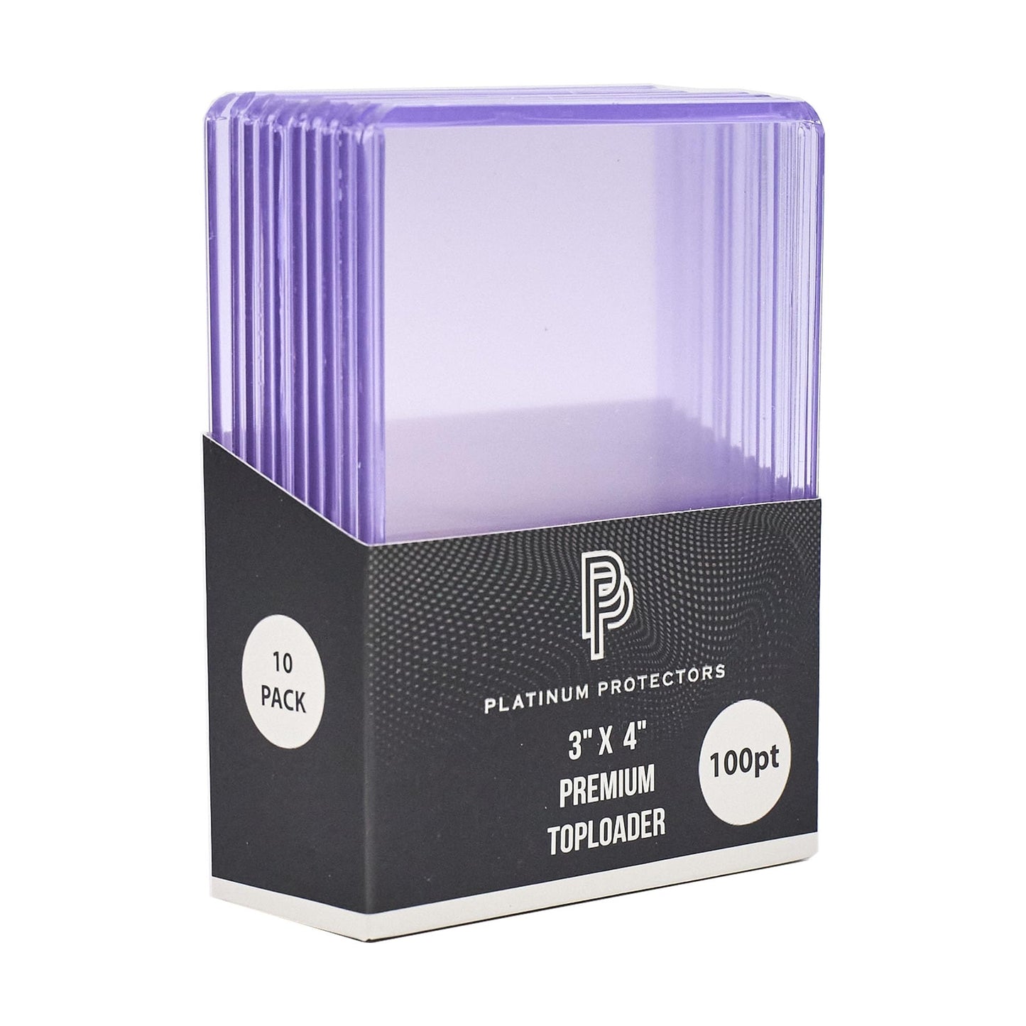 Platinum Protectors 100pt Toploaders Trading Card Protectors (10-Count) - Clear Hard Plastic Top Loader Sleeves for Autos, Refractors, etc