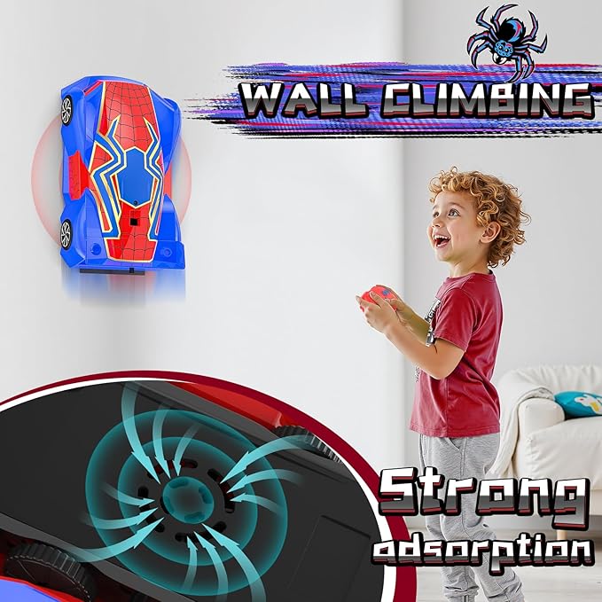 Wall Climbing Remote Control Car Mini Spider 360° Rotating RC Stunt Car Rechargeable RC Cars Toys for 3 4 5 6 7 8 9 10 11 12 Year Old Boys Girls Kids