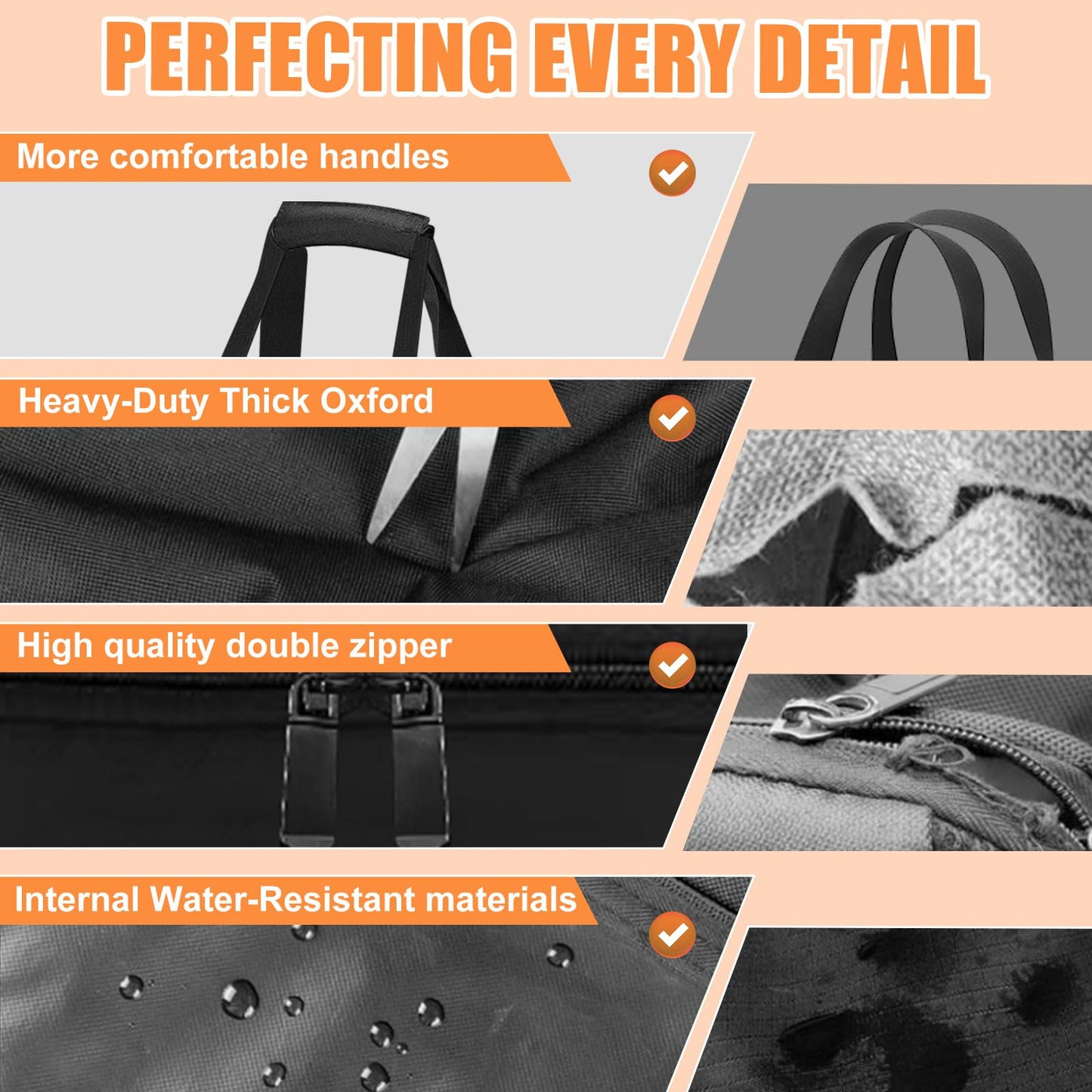 CSOKRE Grill Tool Storage Bag, Outdoor BBQ Utensil Storage with Pockets for BBQ Tools up to 22", Large Grilling Utensil Holder Storage Caddy, Barbecue Tool Sets Case for Camping Picnic,Bag Only,Black