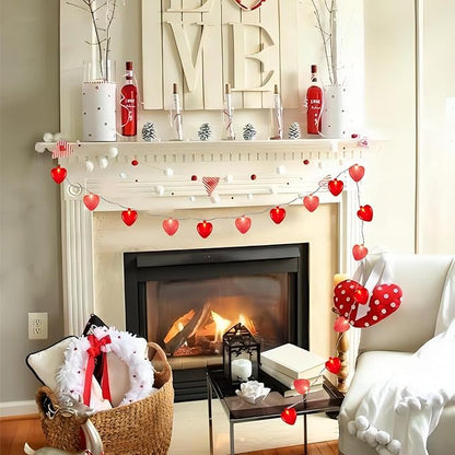 Red Pink Heart Lights, 8.5Ft Valentines Day Lights with 10 Red Pink 3D Heart Lights, Plug in Heart Fairy String Lights for Indoor Propose Wedding Anniversary Party Valentine's Day Decorations