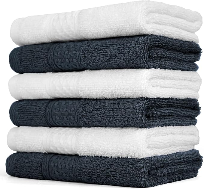 Cleanbear Extra Soft Wash Cloths Washcloths Set 6-Pack 13 x 13 Inches, Highly