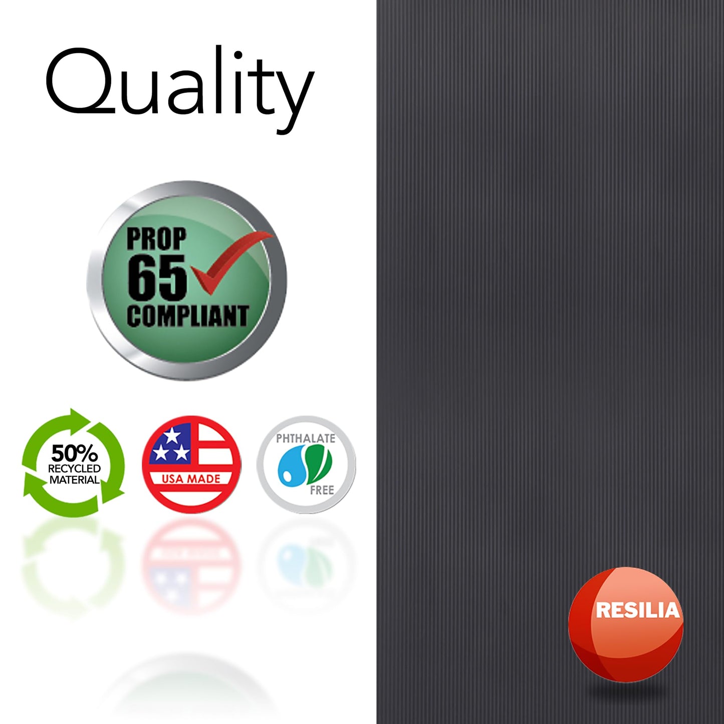 RESILIA Black V-Groove Utility Runner - Waterproof Vinyl Floor/Surface Protector, Heavy Duty Mats, Indoor Hardwood, Hard Floors, Garage, Hallway, Entryway, Kitchen, & Outdoor, 27” x 12’, Made in USA