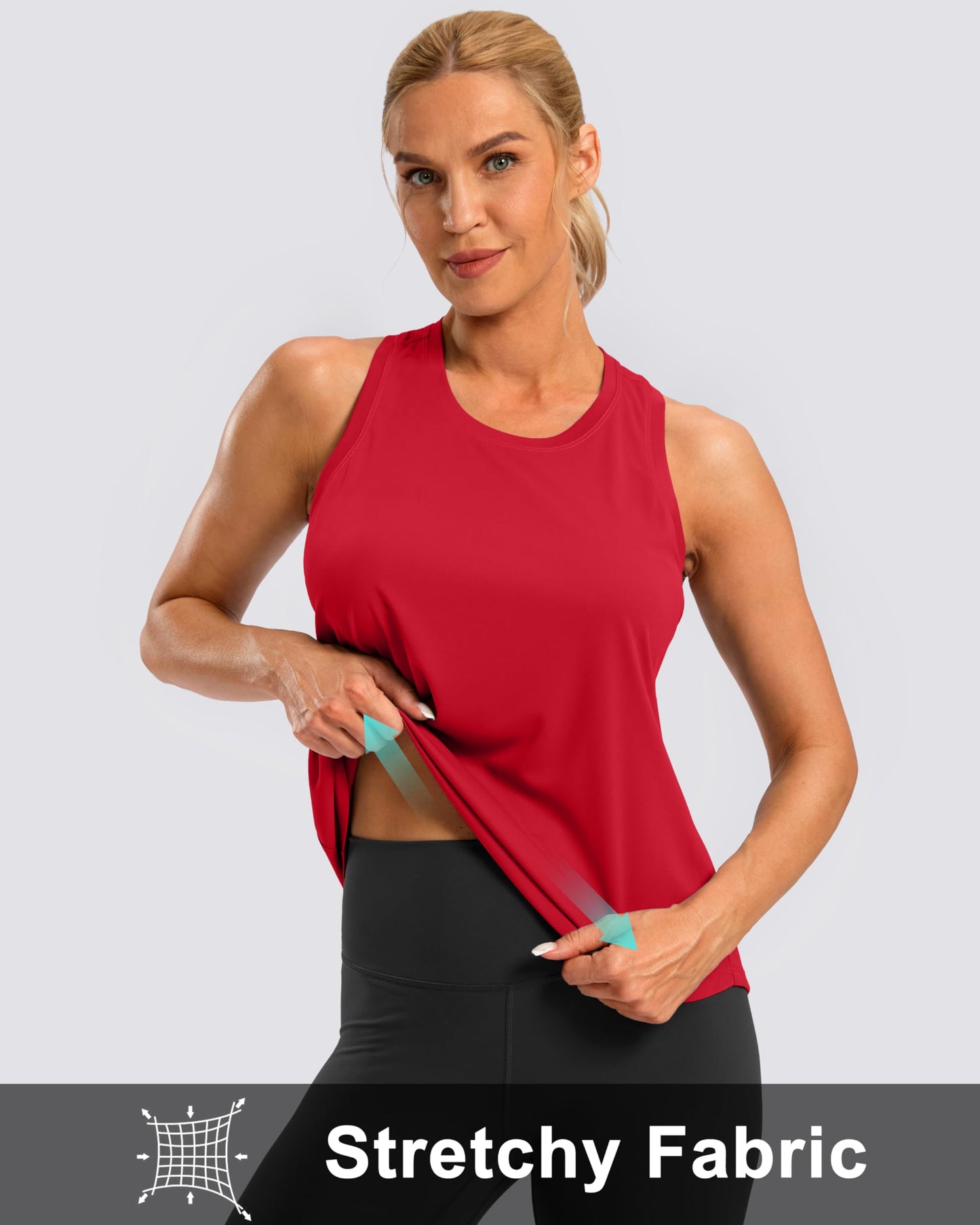 G Gradual Women's Workout Tank Tops Racerback Athletic Yoga Tops Loose Fit Sleeveless Running Gym Sports Shirts for Women(Red,XXL)