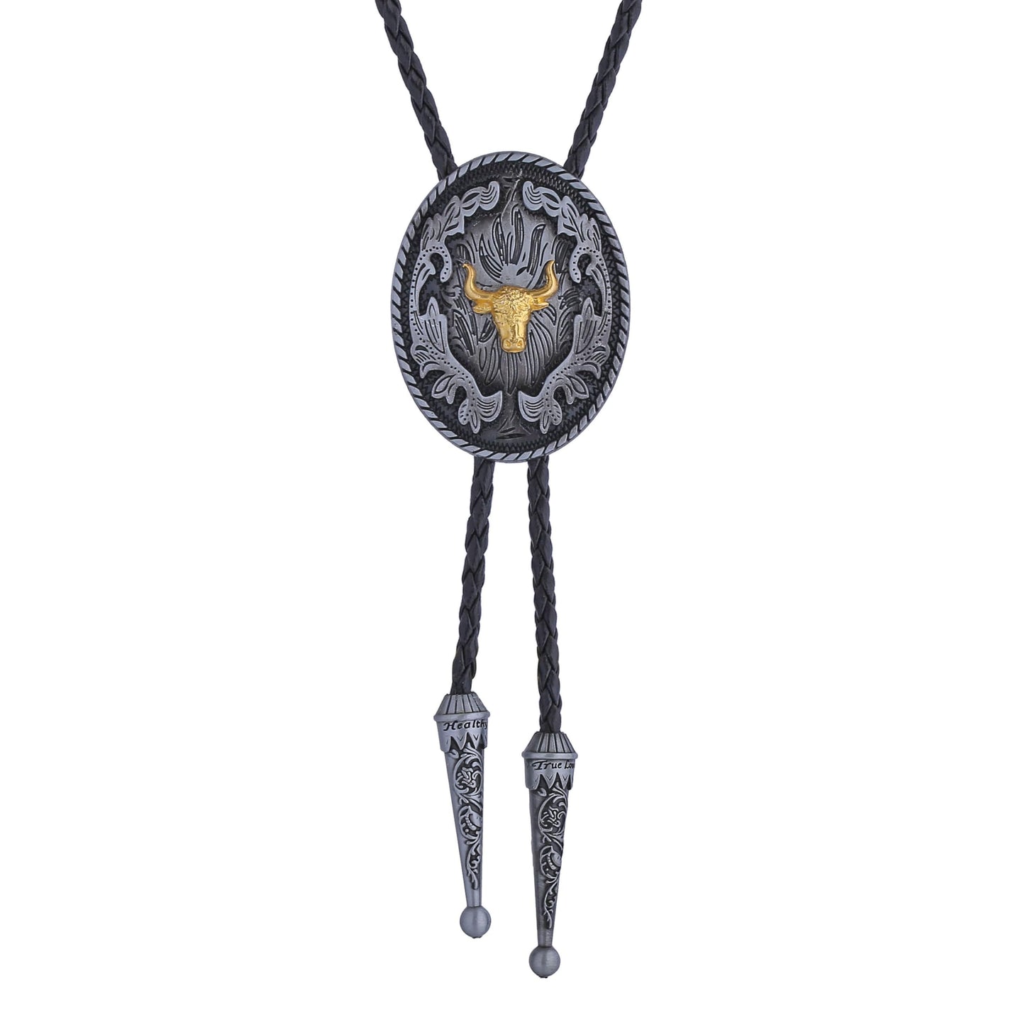 Btilasif Bolo Tie for Men Women,Longhorn Bull Bolo Tie Western Cowboy Vintage Leather Necktie Necklace