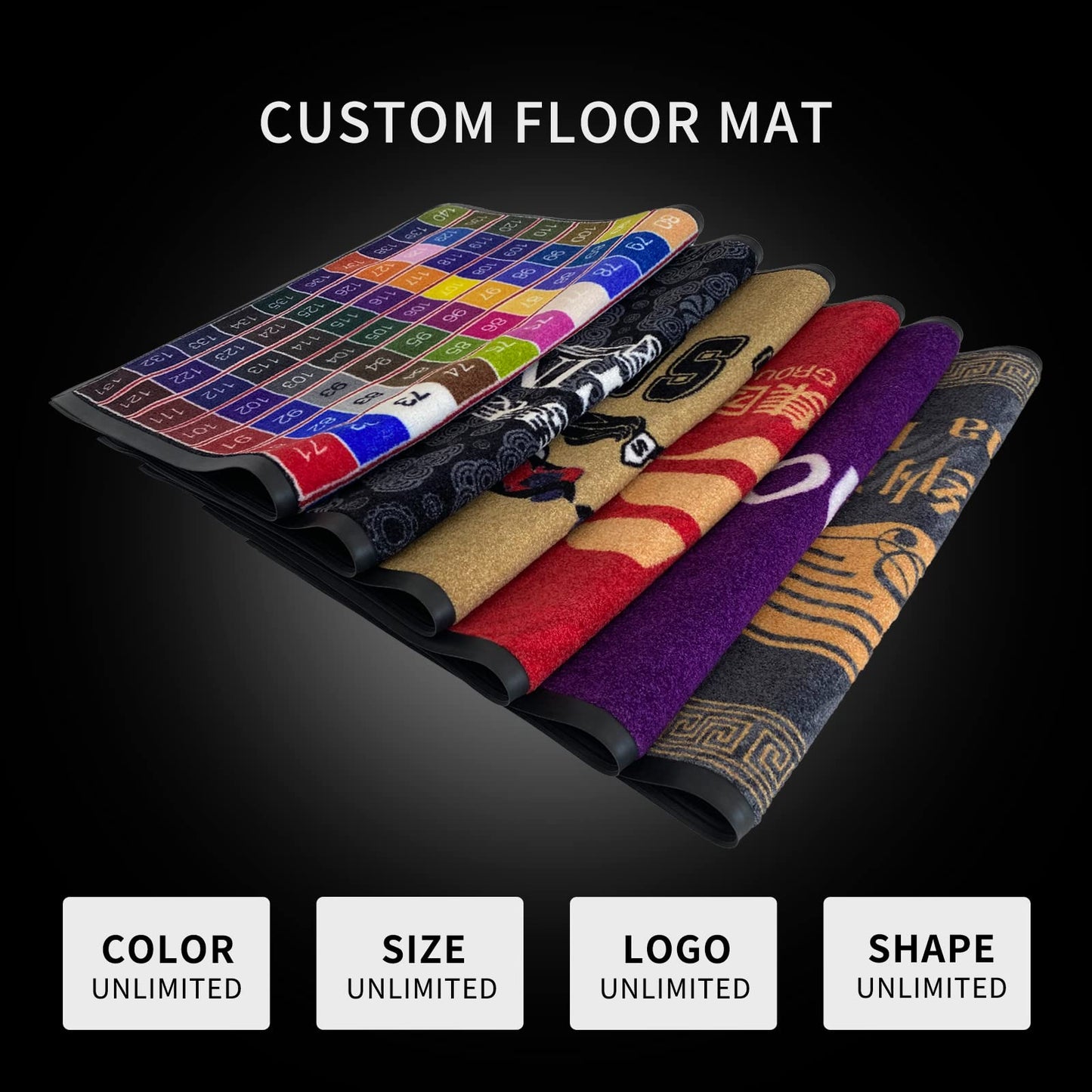 MAOVOT Custom Commercial Grade Personalized Area Rugs Door Mat with Rubber Backing Shoes Scraper Entrance Rug for Lobbies and Indoor Outdoor 2' x 3'