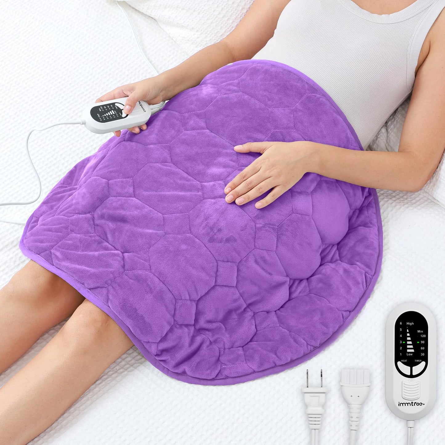 immtree Weighted Heating Pad for Deeper Pain Relief, 7lbs XXXL Size(29x24) with Fast Heat Technology, Heated Blankets for Adults, Relief for Back and Shoulder and Knee