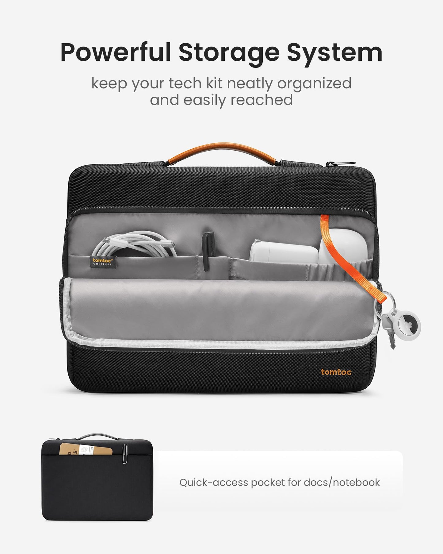 tomtoc 360 Protective Laptop Carrying Case Compatible with 14-inch MacBook Pro M5 Pro/Max (2026) A3426 A3427, M4/M3/M2/M1 Pro/Max, 12.9-13 Inch iPad Pro/Air, Water-Resistant Accessory Sleeve Bag