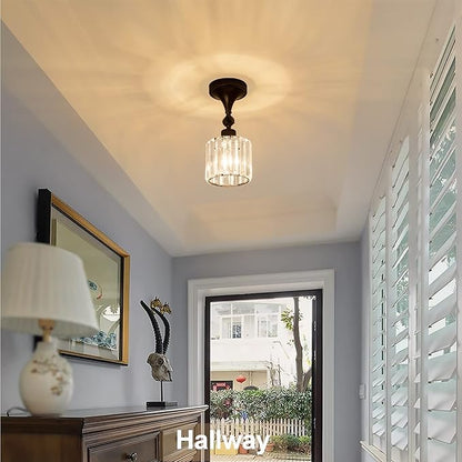 Flush Mount Ceiling Light Fixture Modern Black Entryway Light fixtures Farmhouse Lighting for Porch Hallway Kitchen Bedroom