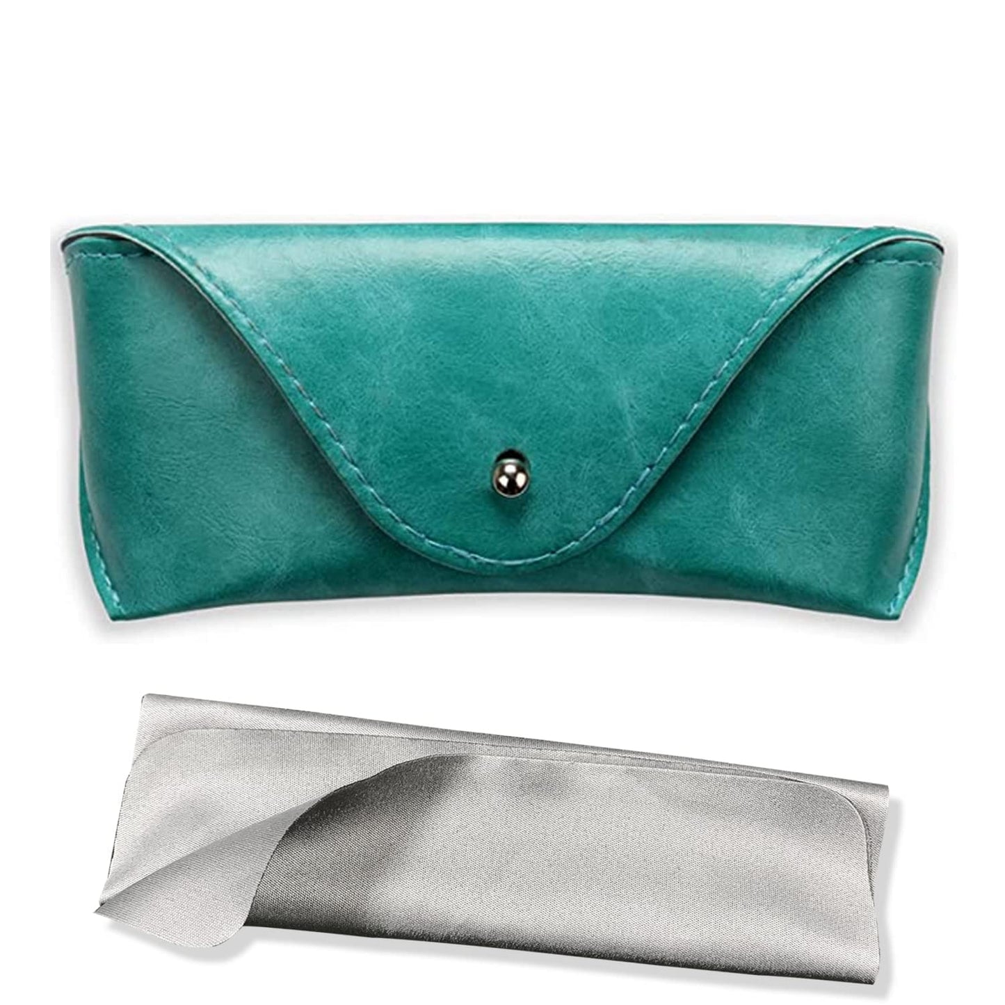 LogHog Portable Leather Glasses Case,Durable Soft Sunglasses Pouch Slim Case for Women Men Horizontal Eyeglass Case