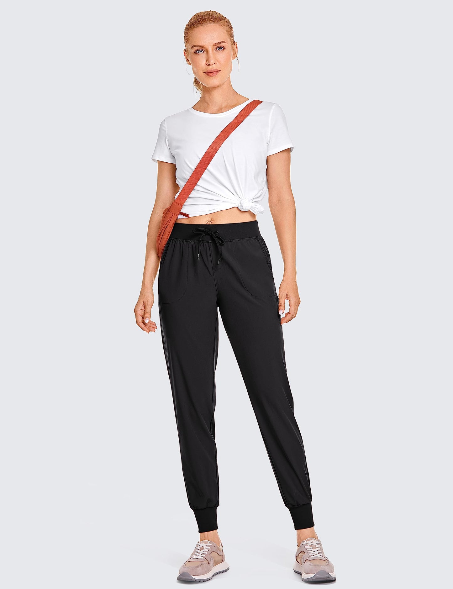 CRZ YOGA Lightweight Workout Joggers 27.5" Black Large