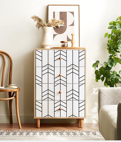 Black and White Wallpaper Peel and Stick Wallpaper Removable Self Adhesive Wall Paper Modern Geometric Contact Paper for Bedroom Bathroom Wall Decor Chevron Stripe Vinyl 17.7"x394" Renter Friendly