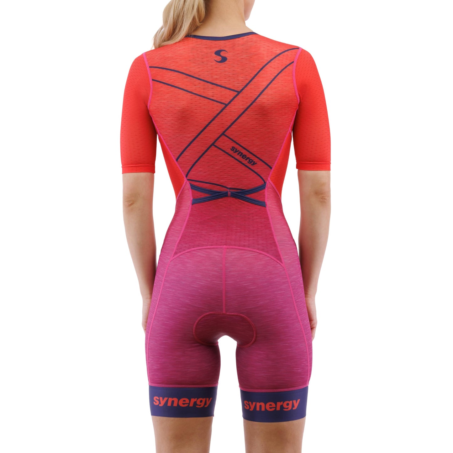 Synergy Women's Tri Suit Pro Short Sleeve Trisuit (Fuchsia Pink, Small)